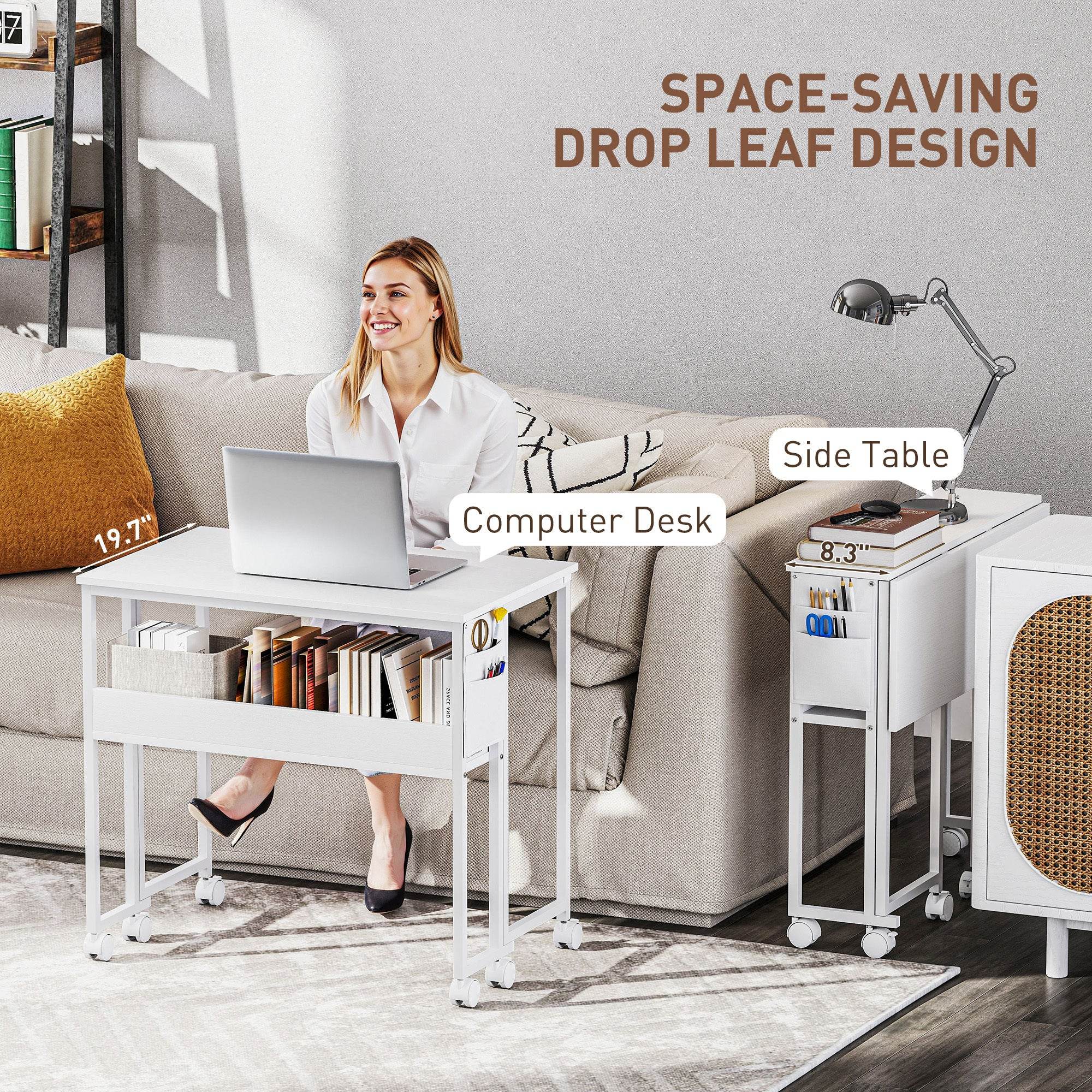 Mobile Folding Computer Desk - Mahovastore