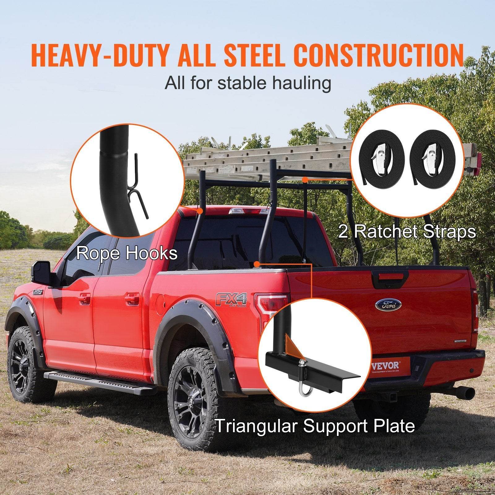 VEVOR Extendable Truck Ladder Rack - Mahovastore