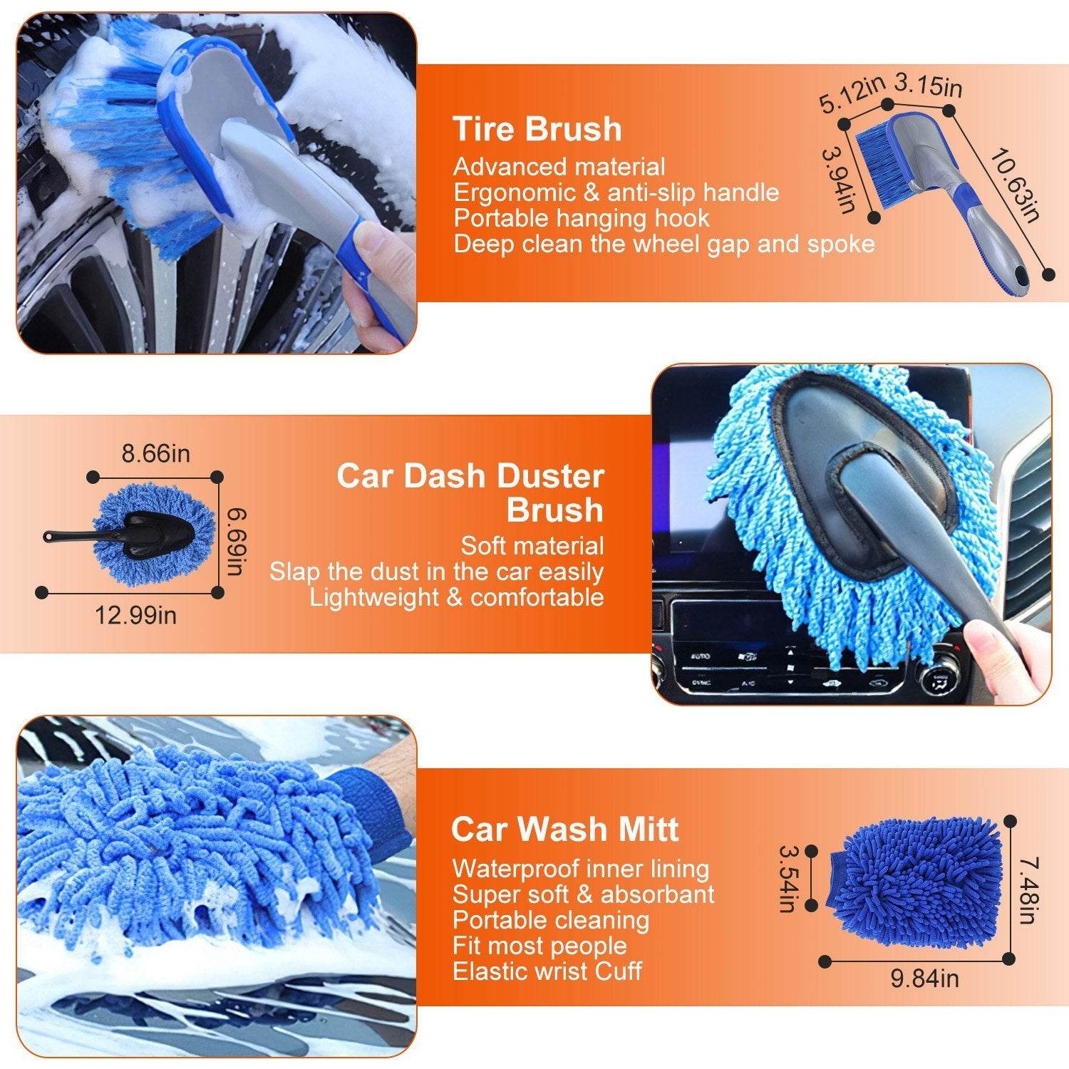 Car Detailing Brush Kit 26-Piece - Mahovastore