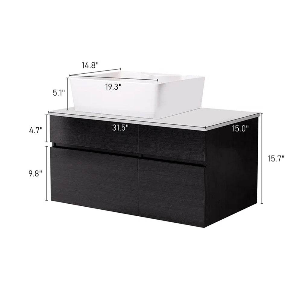 31.5'' Wall-Mounted Bathroom Vanity - Mahovastore
