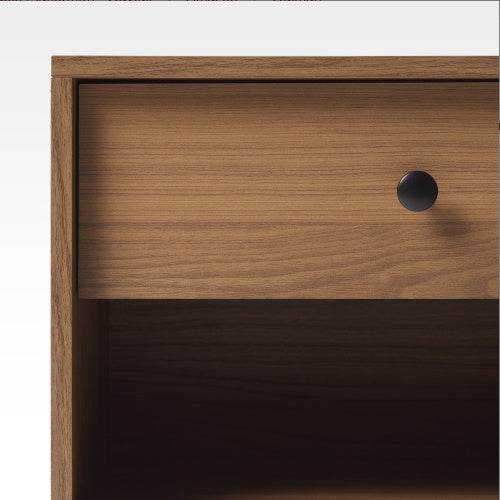 Mid-Century Modern 1-Drawer Nightstand - Mocha - Mahovastore