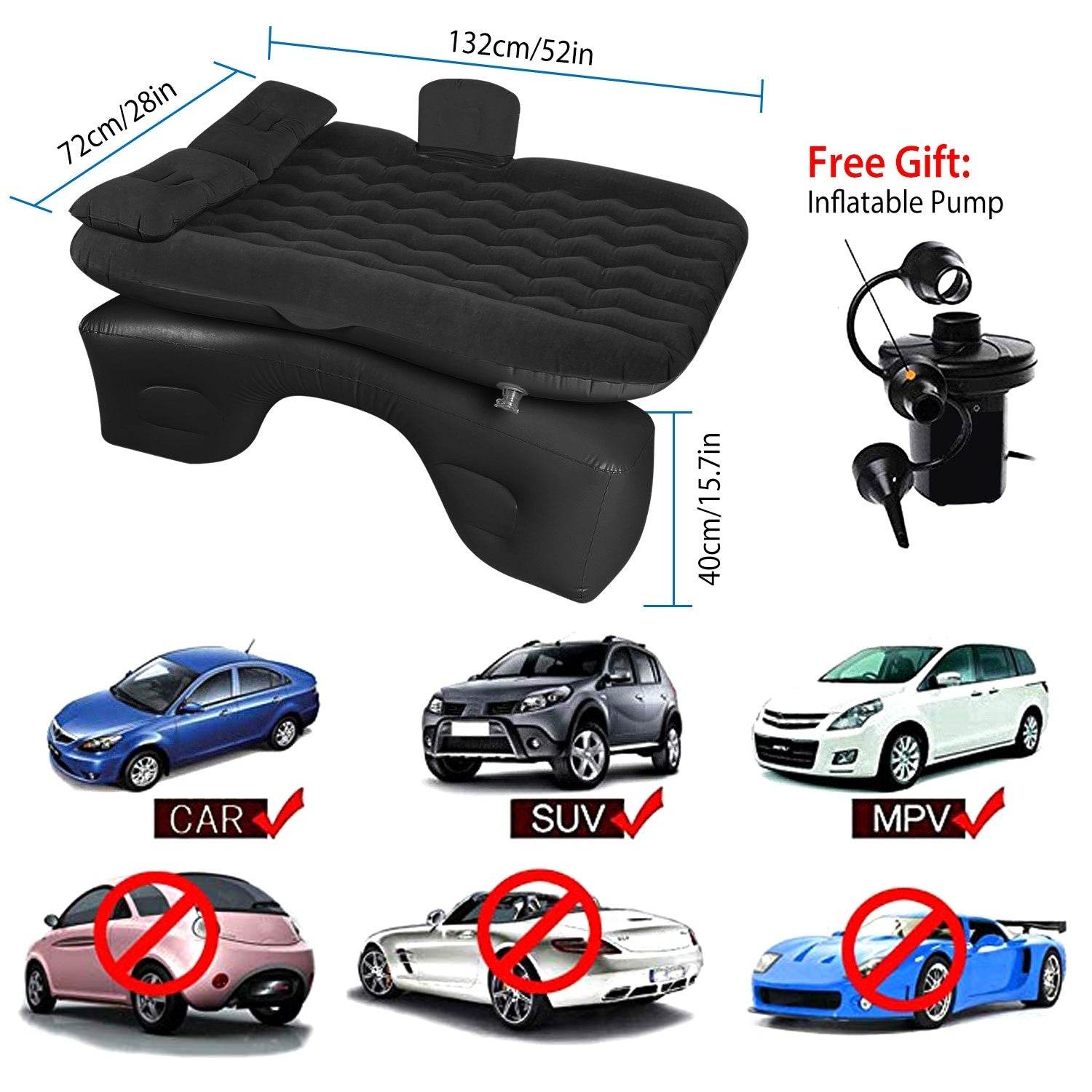 Portable Flocked Car Air Bed - Mahovastore