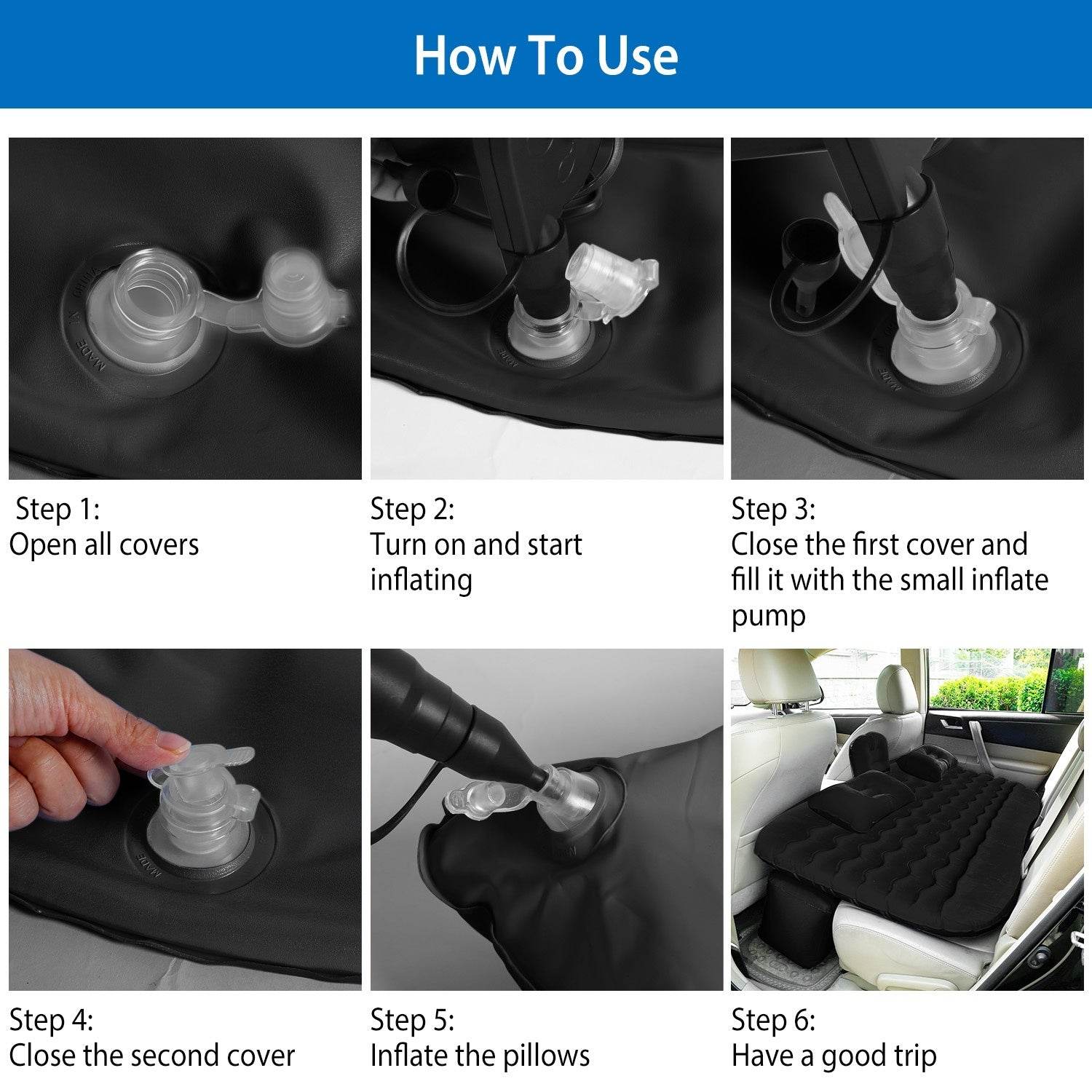 Portable Flocked Car Air Bed - Mahovastore