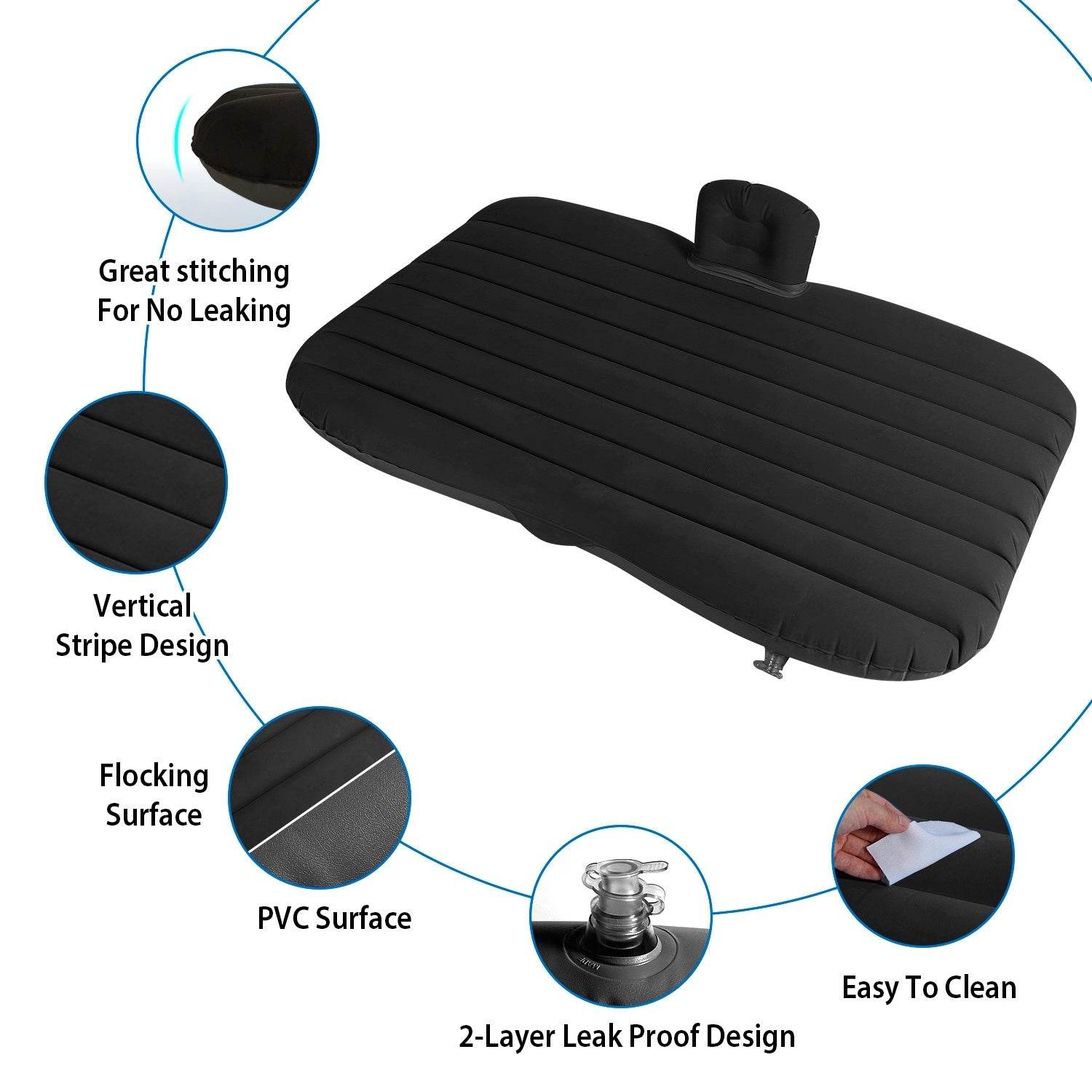 Portable Flocked Car Air Bed - Mahovastore