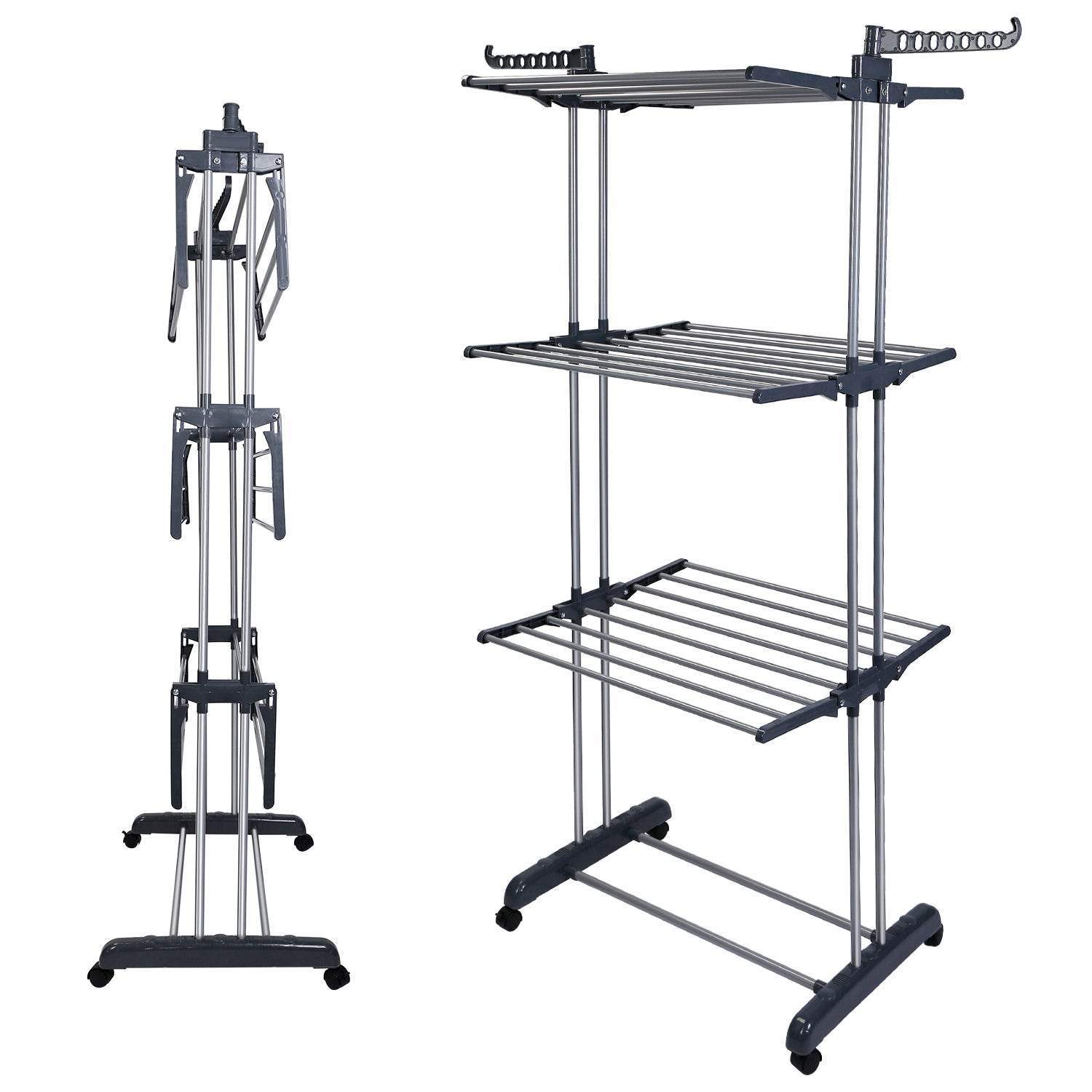 3-Tier Rolling Clothes Drying Rack - Mahovastore