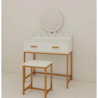Modern White and Gold Vanity Set - Mahovastore