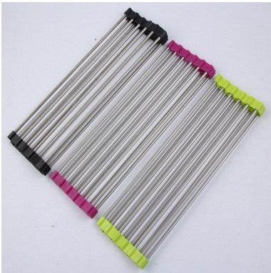 Folding Stainless Steel Kitchen Rack – Space-Saving Storage - Mahovastore