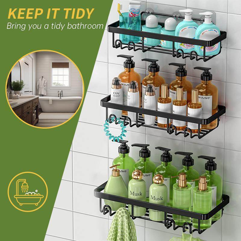 Heavy Duty Wall Mounted Shower Shelf – Bathroom Storage - Mahovastore