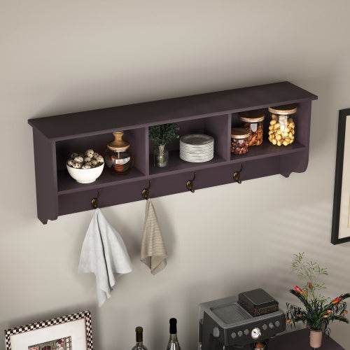 Espresso Wall Mounted Coat Rack - Mahovastore