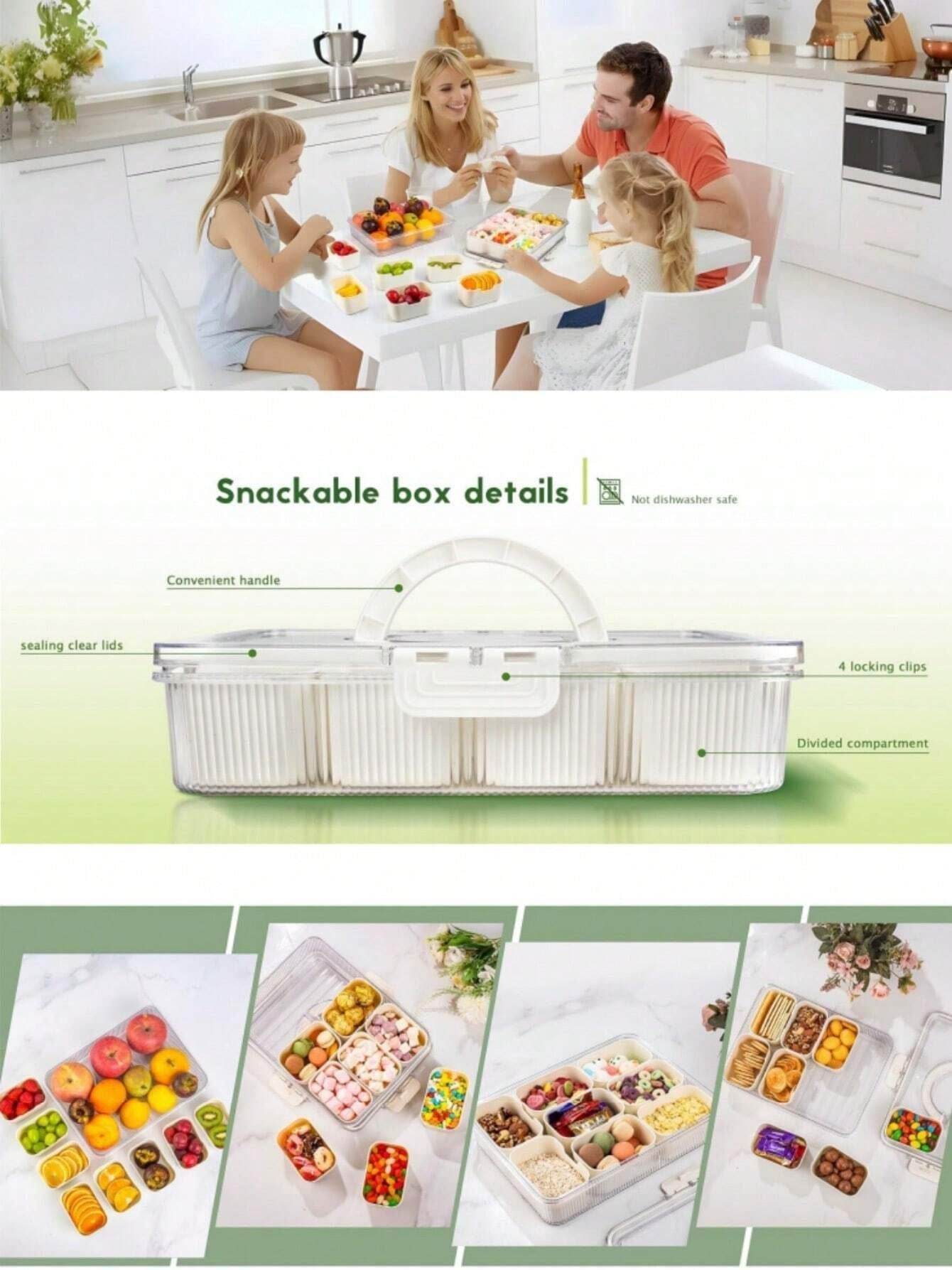 Divided Snack Box With Lid – Multi-Section Food Organizer - Mahovastore