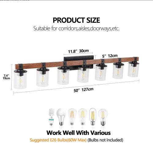 50'' Farmhouse 7-Light Vanity - Mahovastore