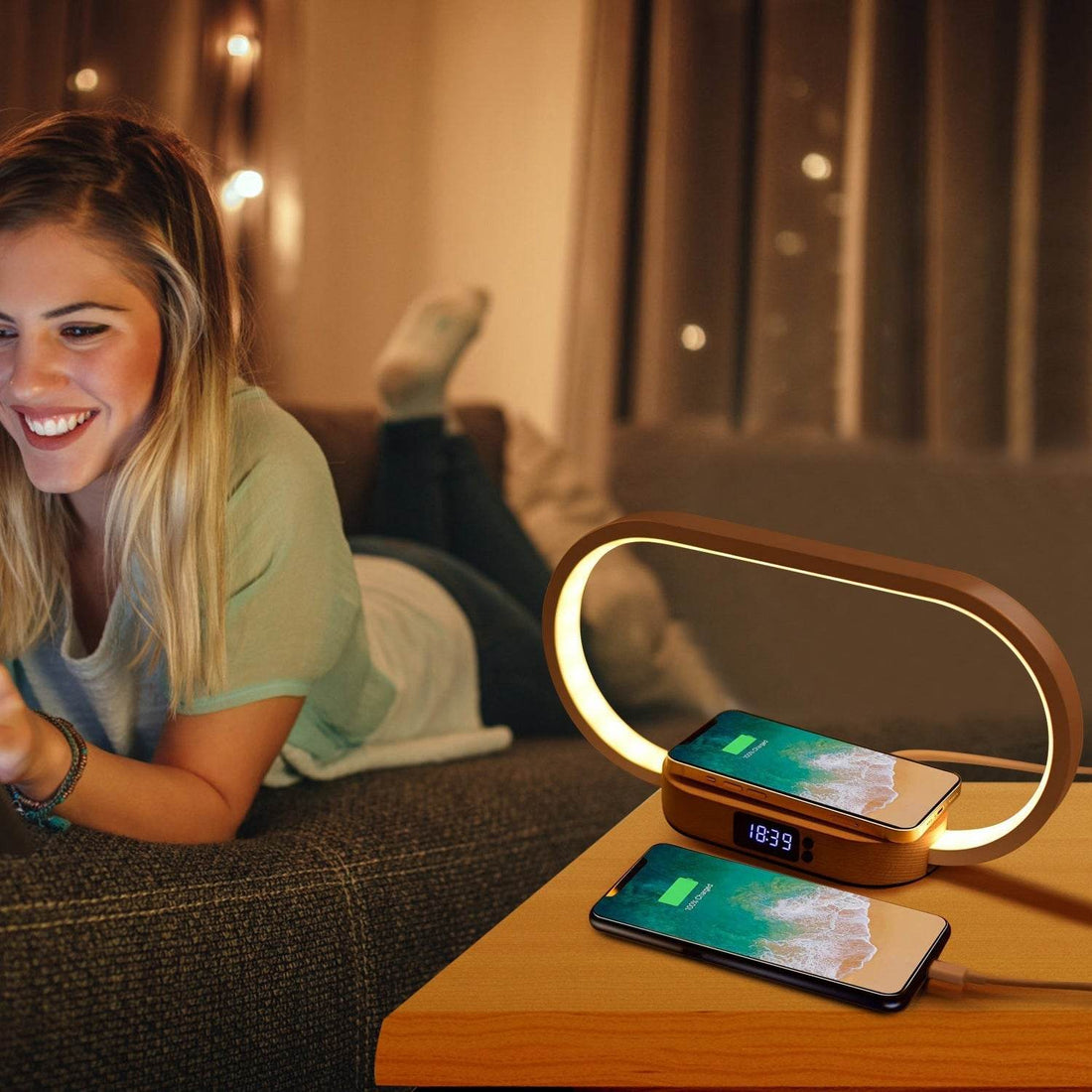 Touch Control Table Lamp with Wireless Charging – Modern LED - Mahovastore