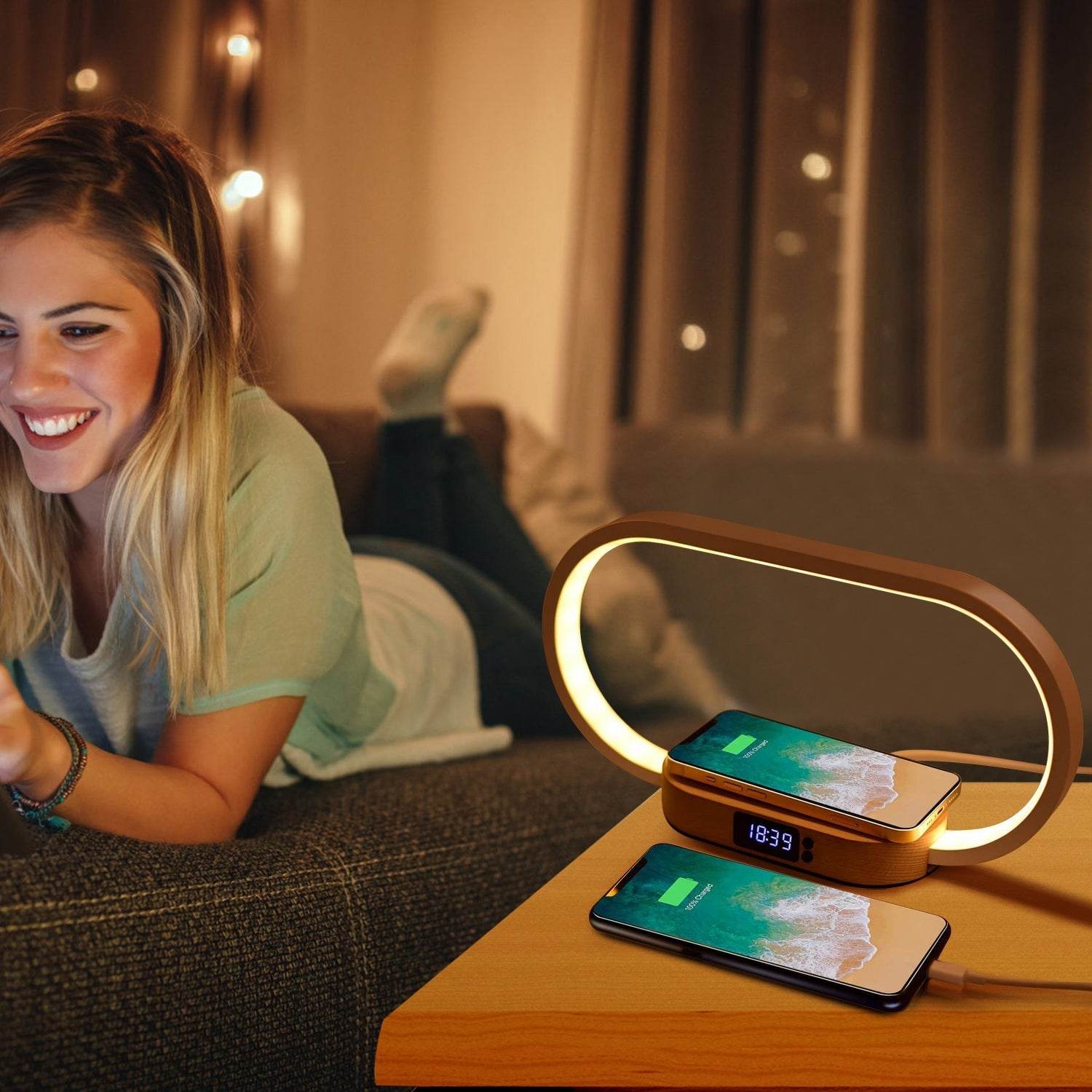 Touch Control Table Lamp with Wireless Charging – Modern LED - Mahovastore