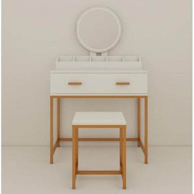 Modern White and Gold Vanity Set - Mahovastore