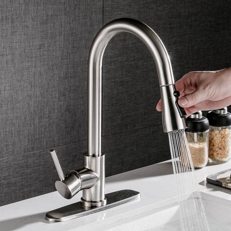 Pull-Out Hot & Cold Kitchen Sink Faucets – Modern Design - Mahovastore