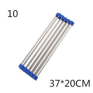 Folding Stainless Steel Kitchen Rack – Space-Saving Storage - Mahovastore