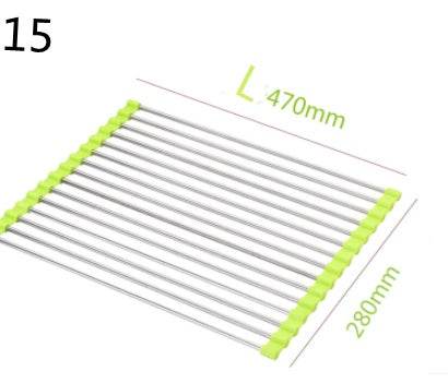 Folding Stainless Steel Kitchen Rack – Space-Saving Storage - Mahovastore