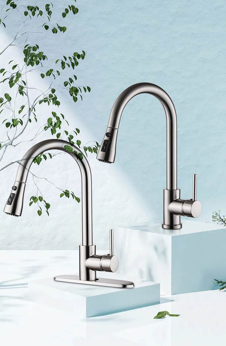 Pull-Out Hot & Cold Kitchen Sink Faucets – Modern Design - Mahovastore