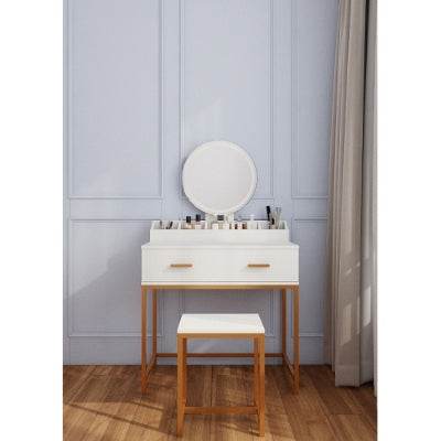 Modern White and Gold Vanity Set - Mahovastore