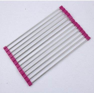 Folding Stainless Steel Kitchen Rack – Space-Saving Storage - Mahovastore