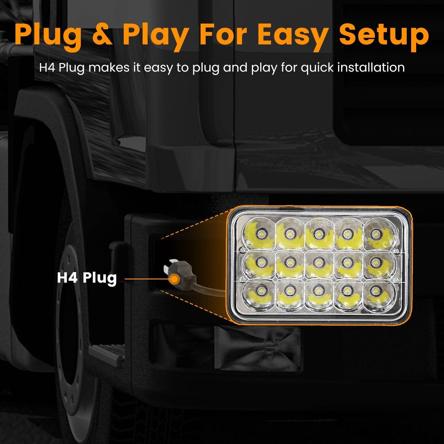 2Pcs 4x6in LED Car Headlights - Mahovastore