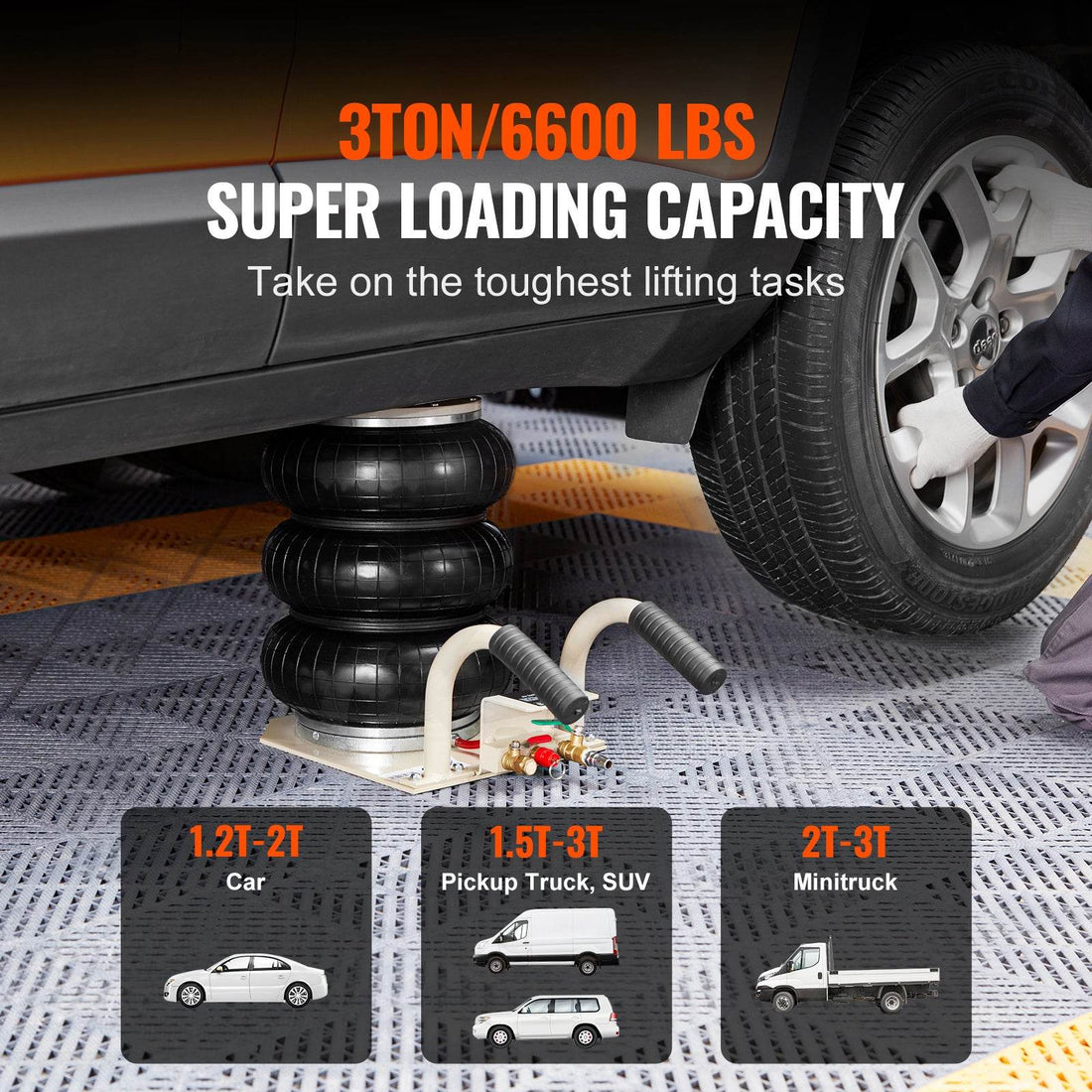 VEVOR 3-Ton Triple Bag Pneumatic Air Jack – Heavy Duty Lift - Mahovastore