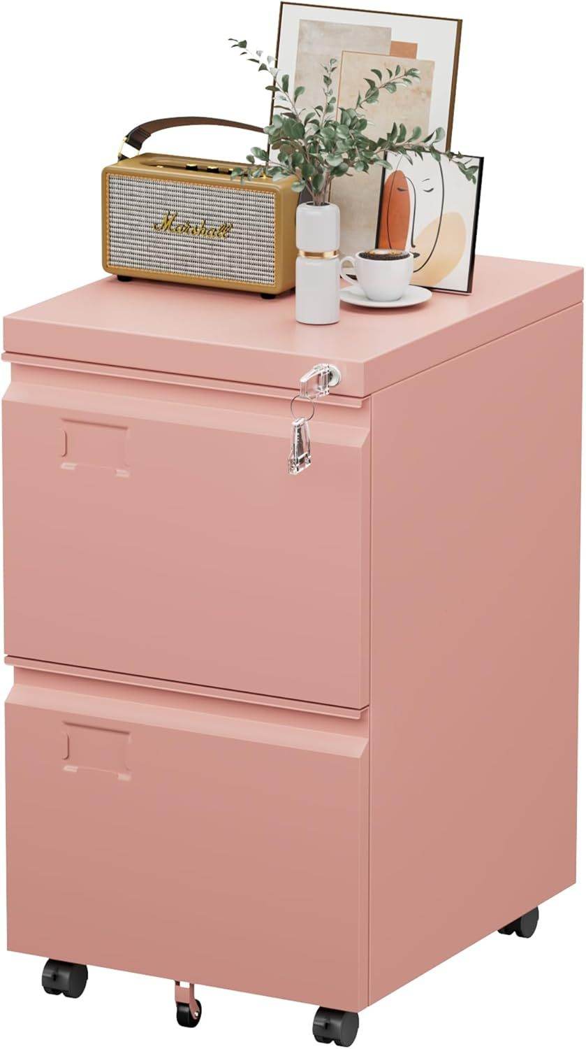 2-Drawer Mobile File Cabinet with Lock - Mobile Cabinet - Mahovastore
