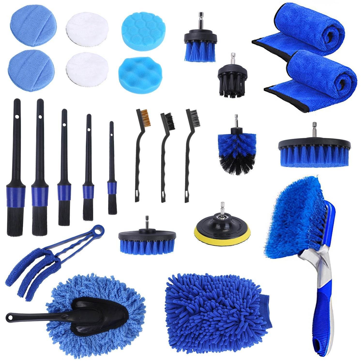 Car Detailing Brush Kit 26-Piece - Mahovastore