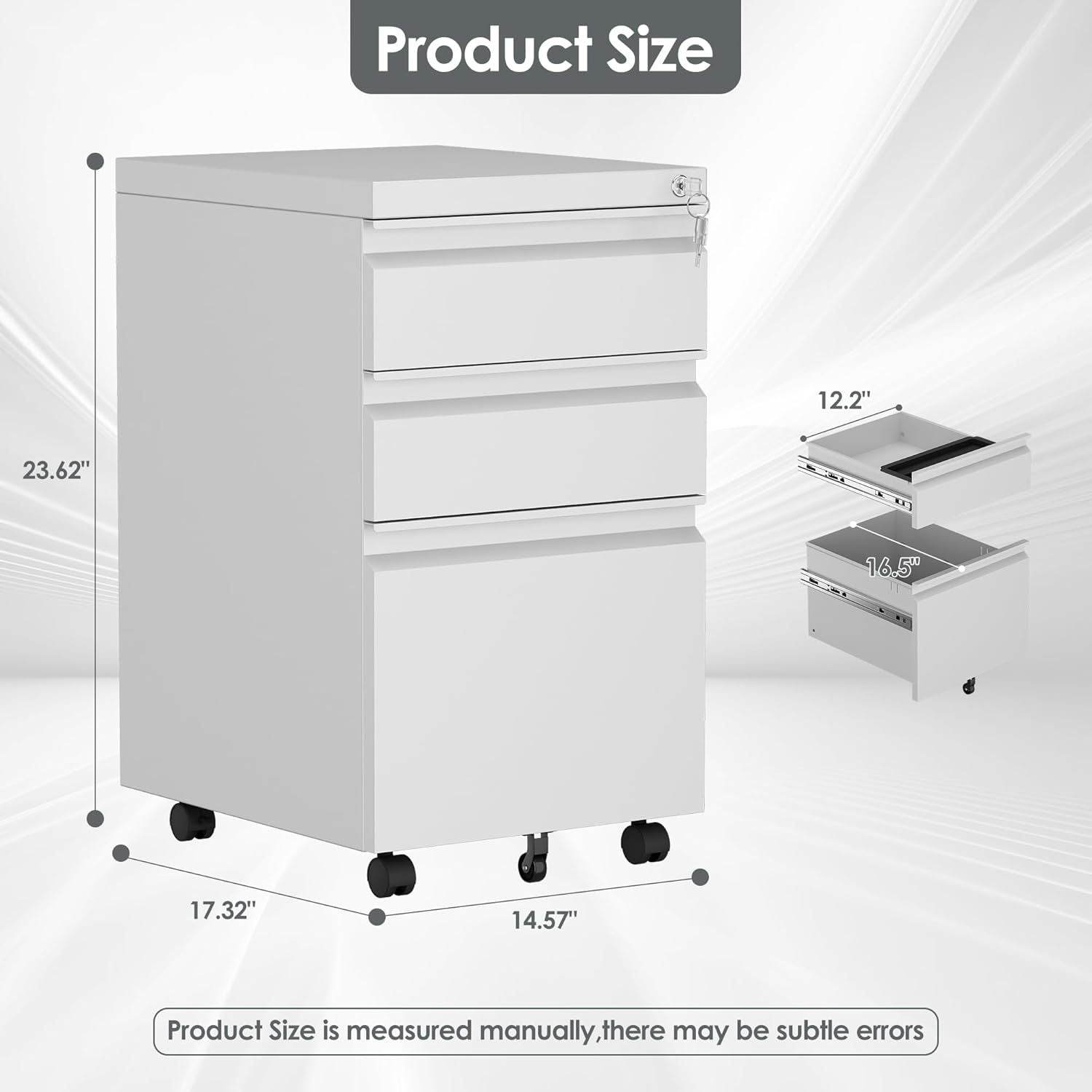 Drawer Under Desk Mobile File Cabinet with Lock - Mahovastore