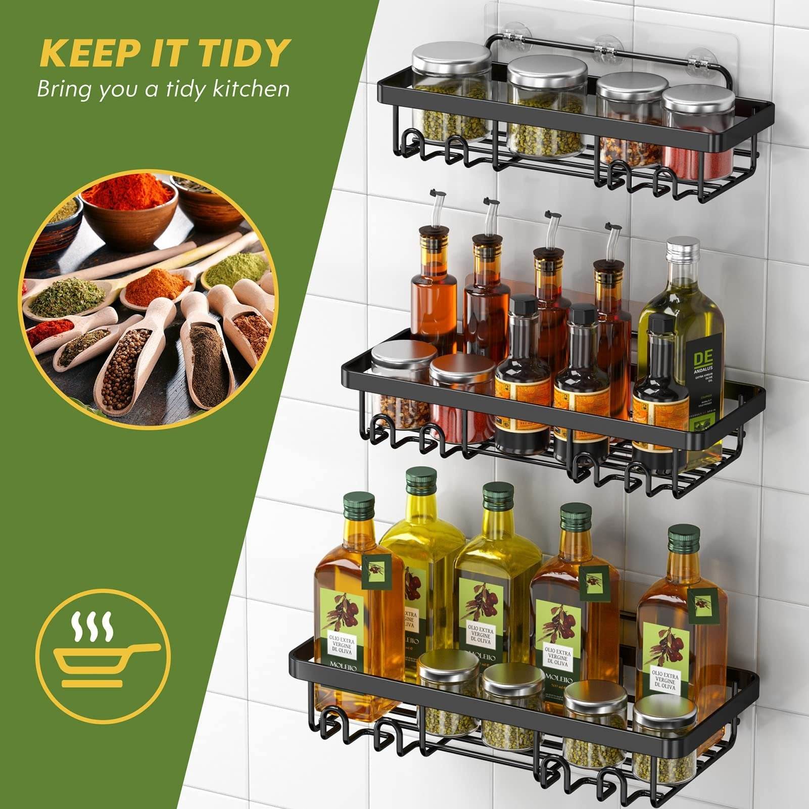 Heavy Duty Wall Mounted Shower Shelf – Bathroom Storage - Mahovastore