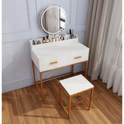 Modern White and Gold Vanity Set - Mahovastore