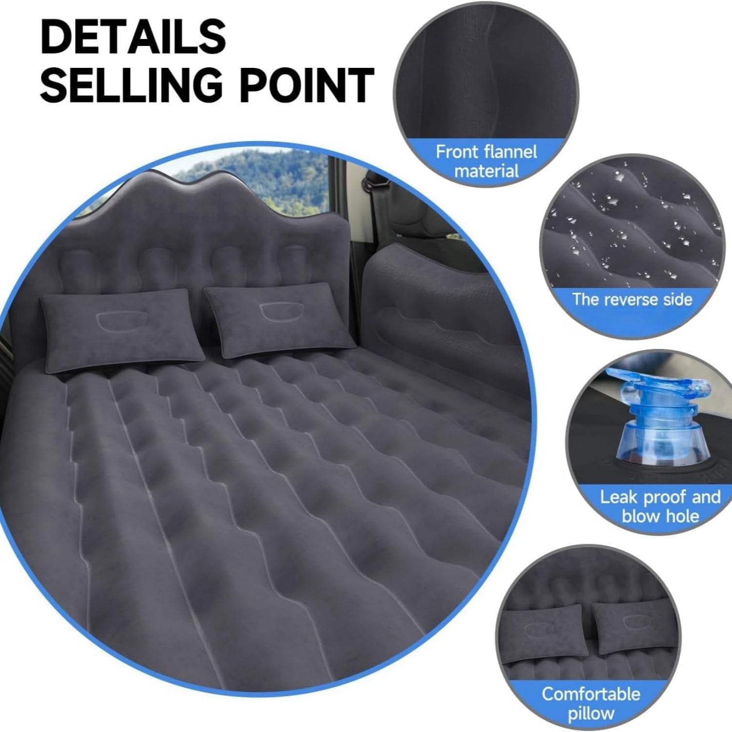 Car Air Mattress with 2 Pillows – Comfortable Travel Bed - Mahovastore