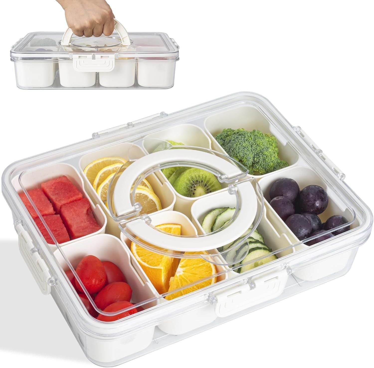 Divided Snack Box With Lid – Multi-Section Food Organizer - Mahovastore