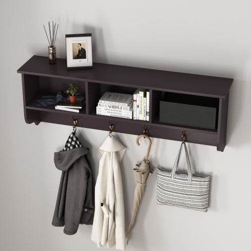 Espresso Wall Mounted Coat Rack - Mahovastore