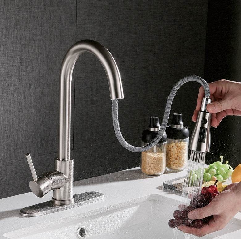 Pull-Out Hot & Cold Kitchen Sink Faucets – Modern Design - Mahovastore