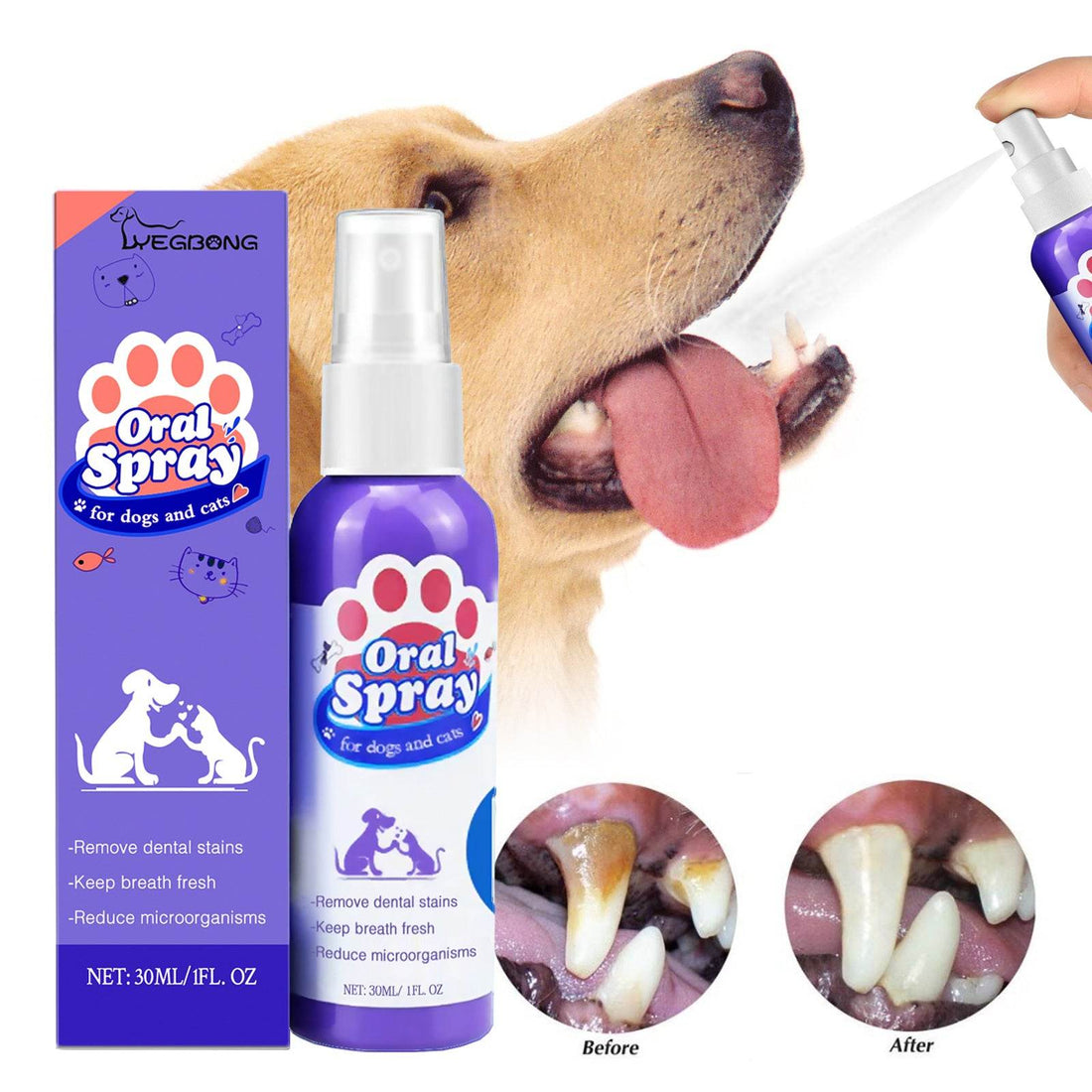 Breath Freshener Spray for Pets Teeth Cleaning & Oral Care - Mahovastore