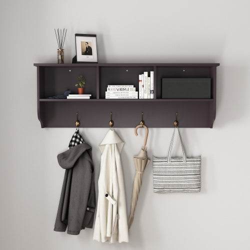 Espresso Wall Mounted Coat Rack - Mahovastore