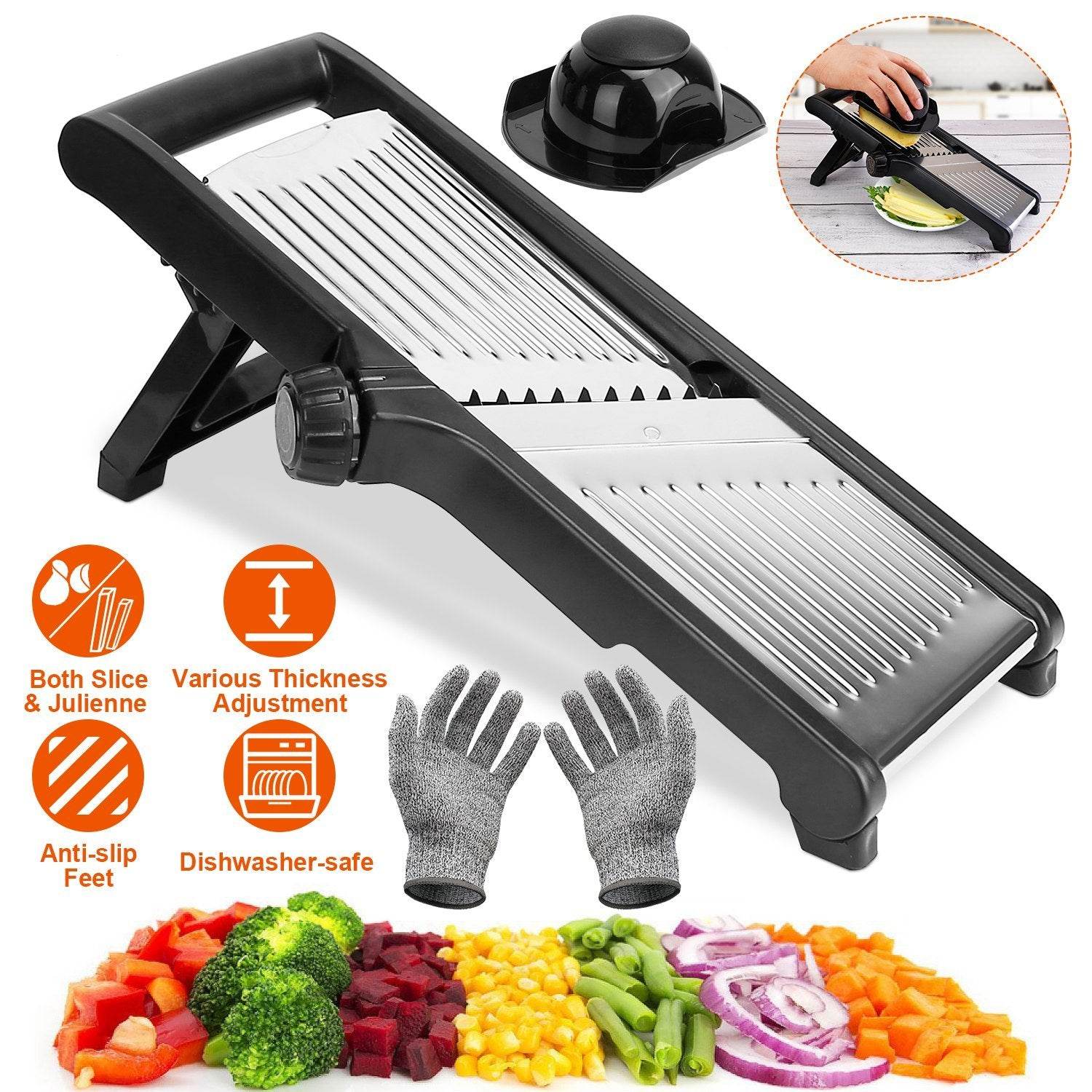 Stainless Steel Mandoline Food Slicer for Precise, Easy Cutting - Mahovastore