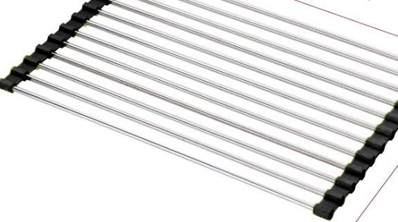 Folding Stainless Steel Kitchen Rack – Space-Saving Storage - Mahovastore