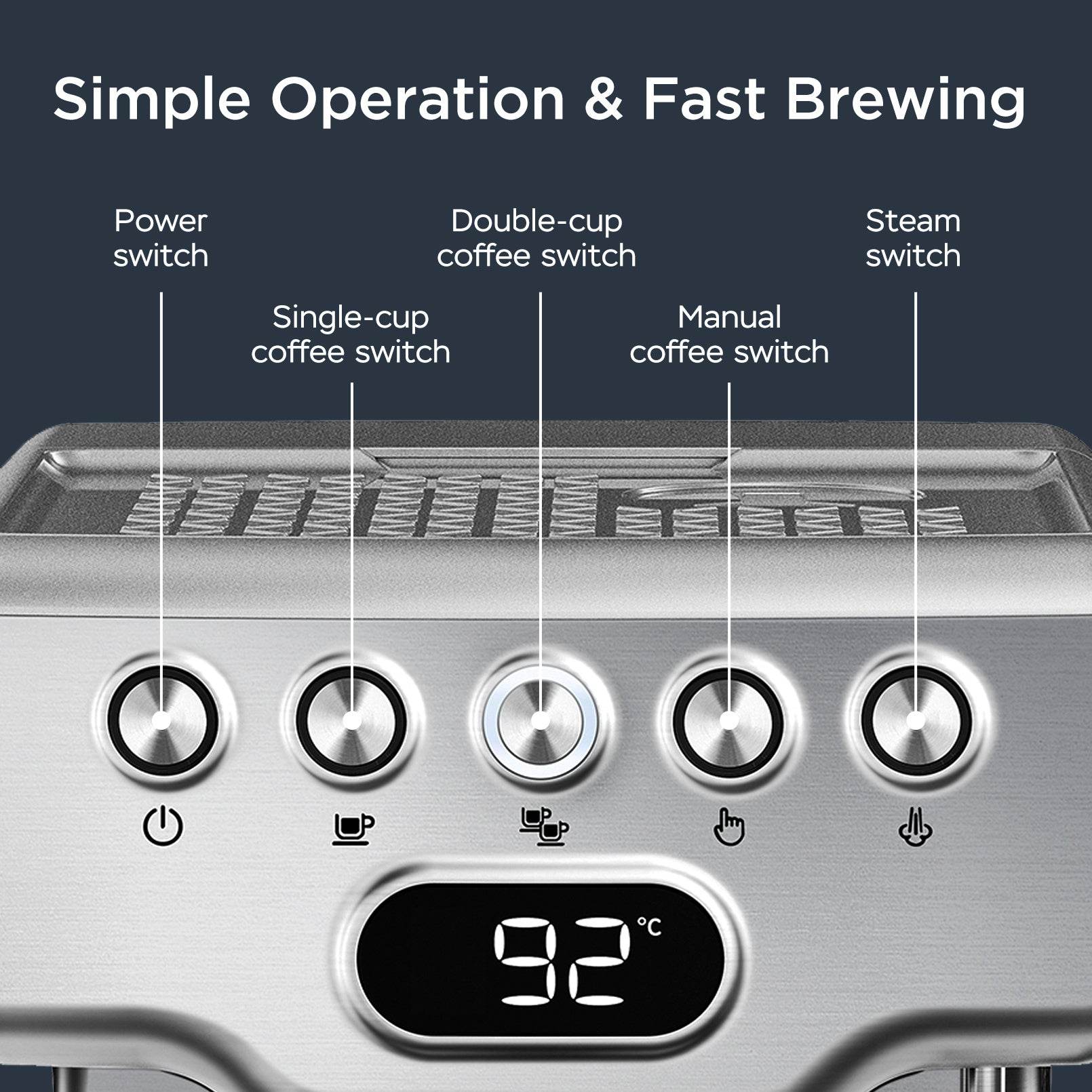 20 Bar Espresso Machine With Frother - Mahovastore