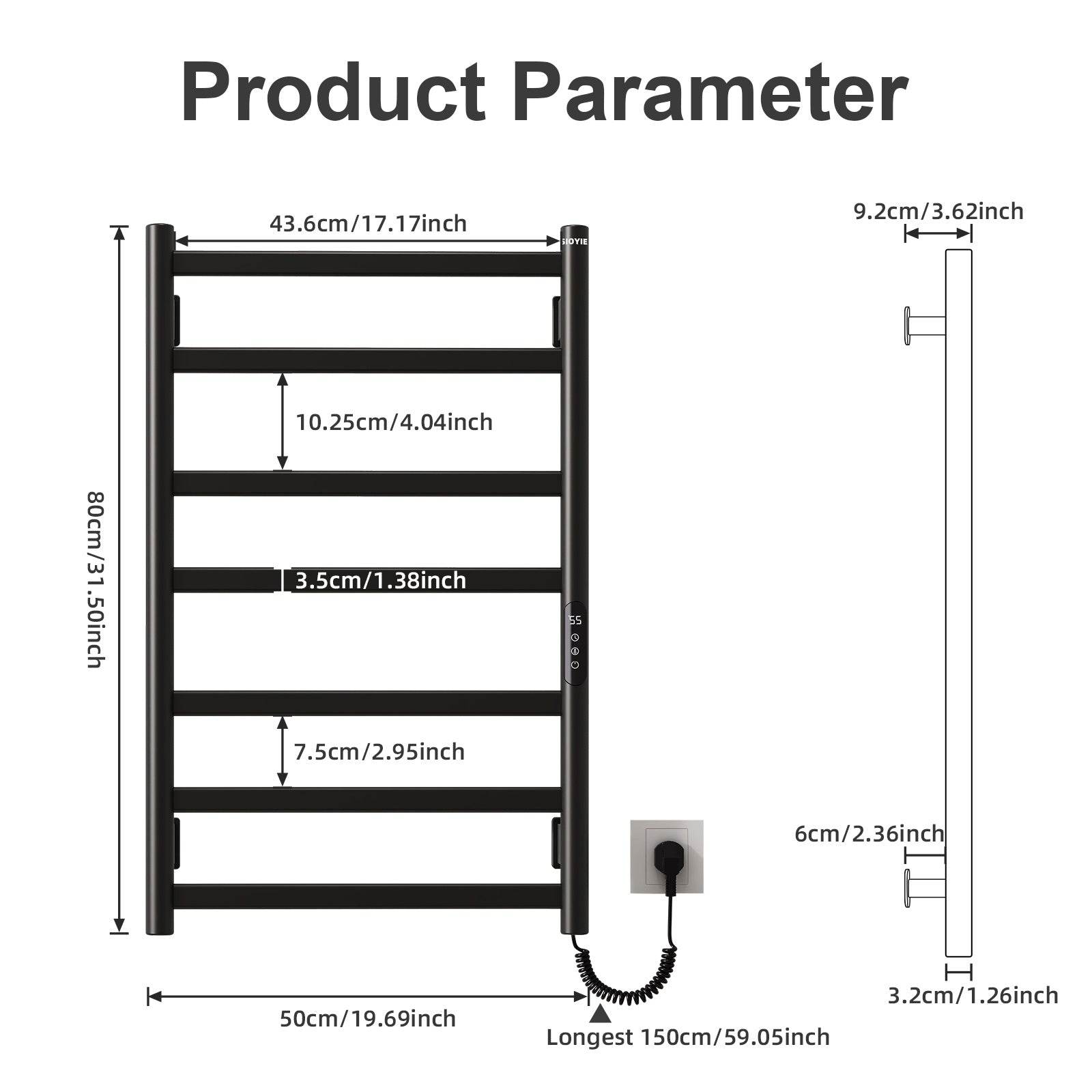 SIOYIE Electric Towel Warmer – Wall-Mounted for Easy Use - Mahovastore