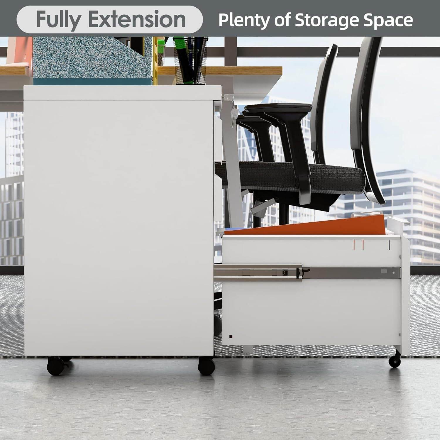 Drawer Under Desk Mobile File Cabinet with Lock - Mahovastore