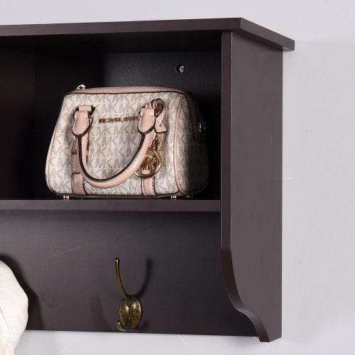 Espresso Wall Mounted Coat Rack - Mahovastore
