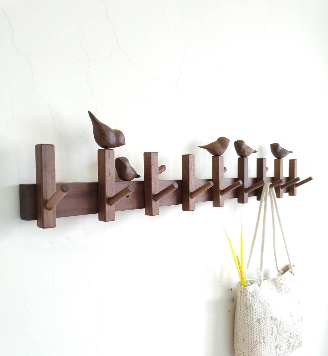 Black Walnut Log Coat Hook - Stylish Wall Hangers for Home - Mahovastore