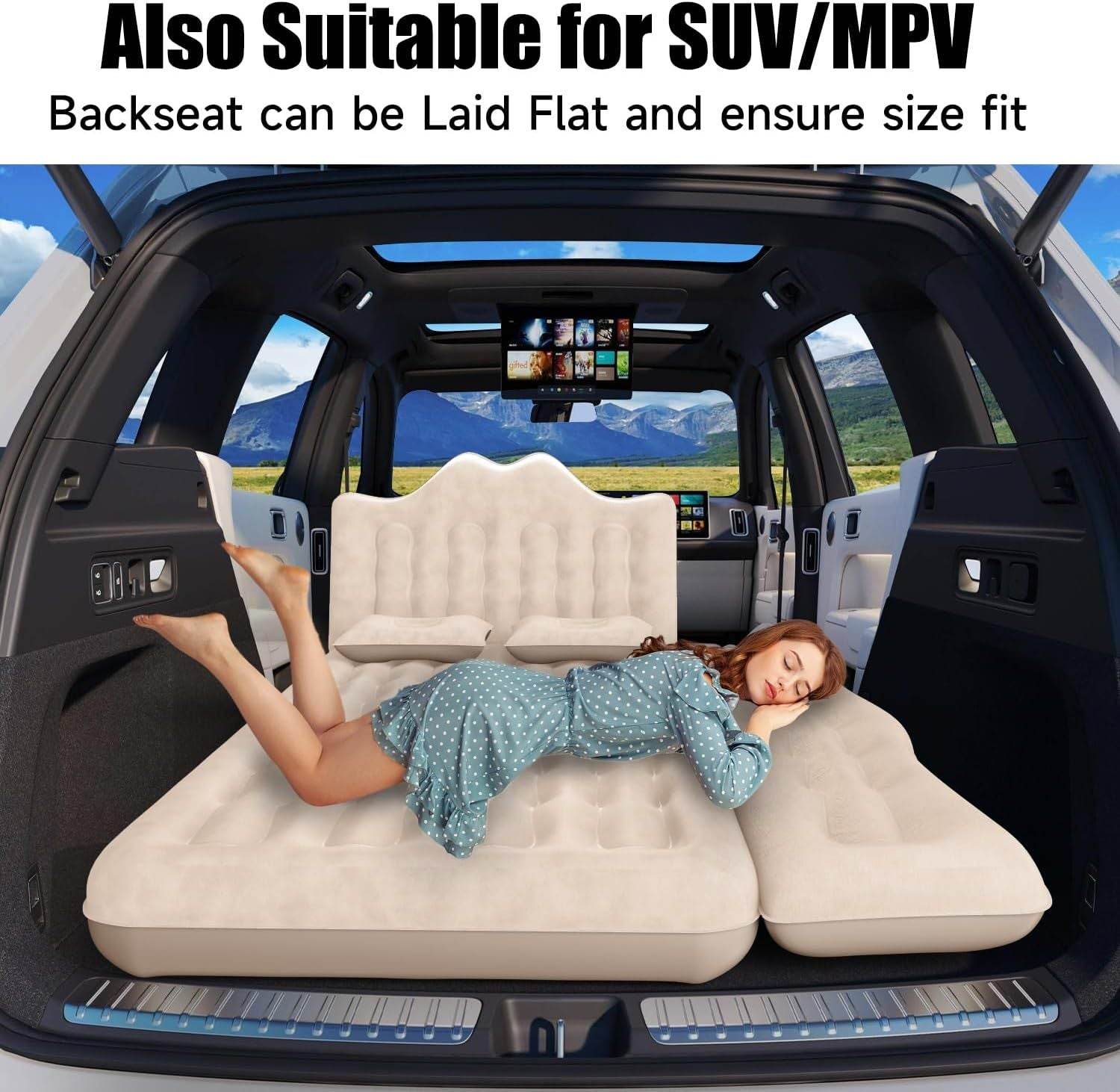 Car Air Mattress with 2 Pillows – Comfortable Travel Bed - Mahovastore