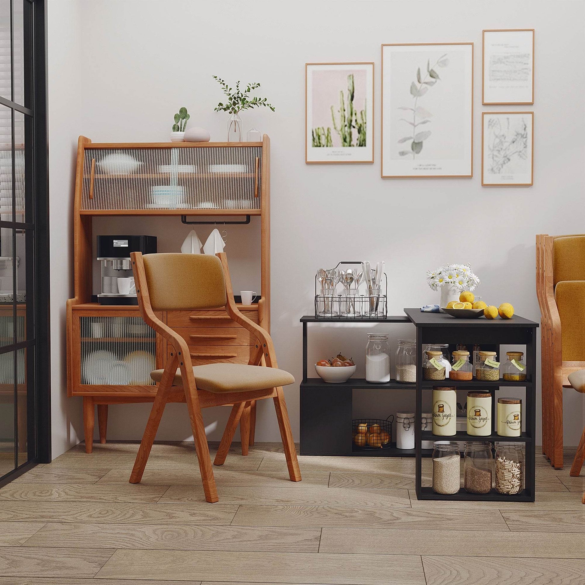 Black L-Shaped Corner Computer Desk - Computer Desktop Shelf - Mahovastore