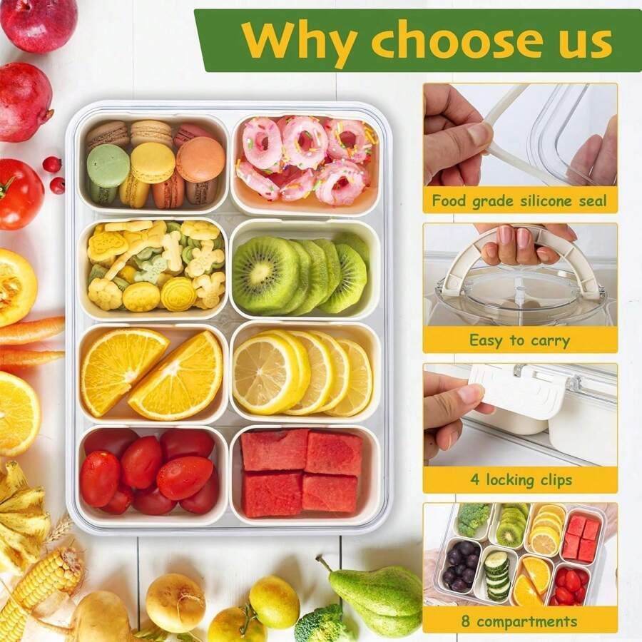 Divided Snack Box With Lid – Multi-Section Food Organizer - Mahovastore