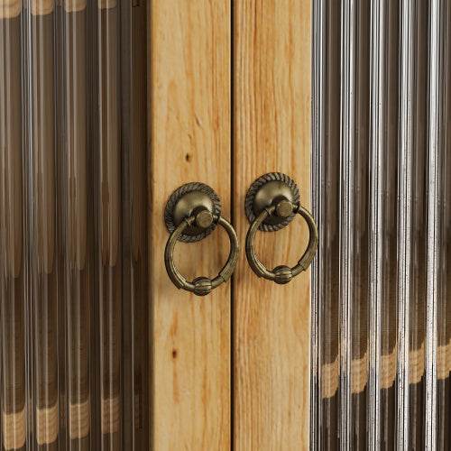 Vintage Glass-Door Wall Cabinet - Mahovastore