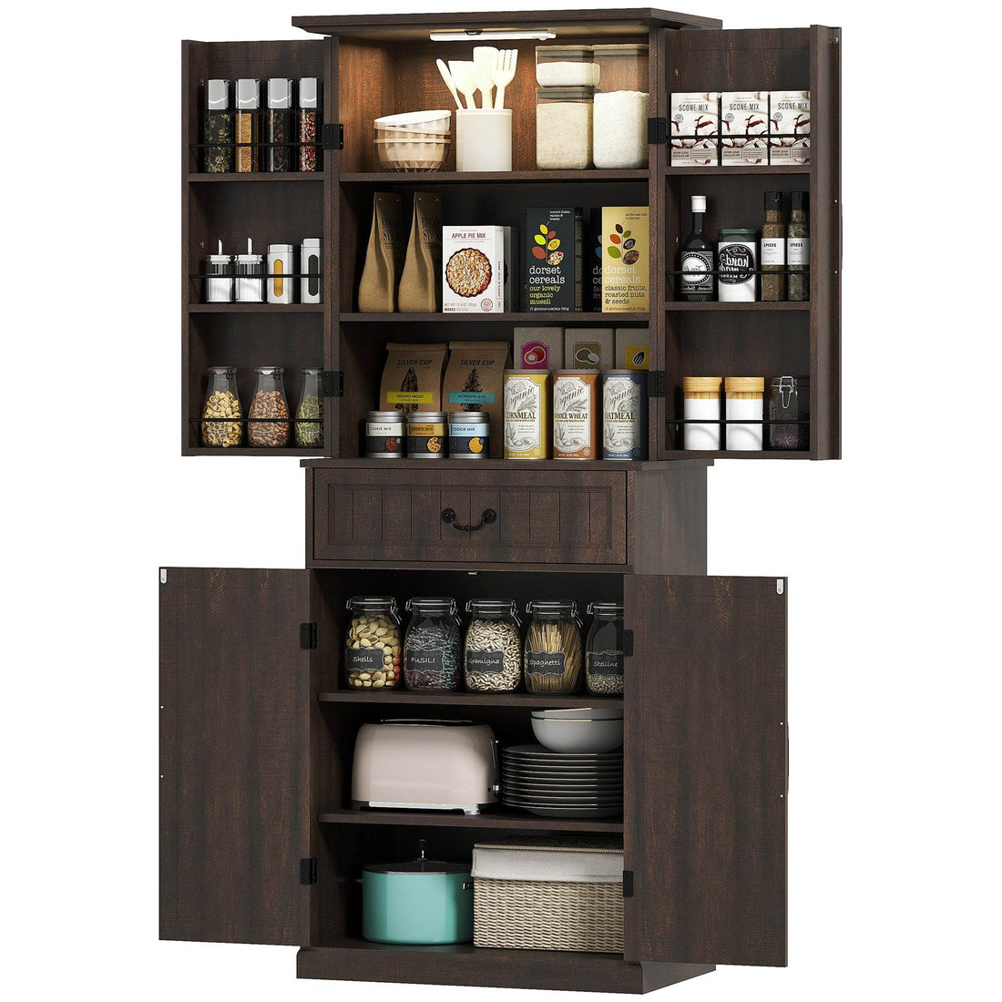 LED Kitchen Pantry Storage Cabinet - Mahovastore