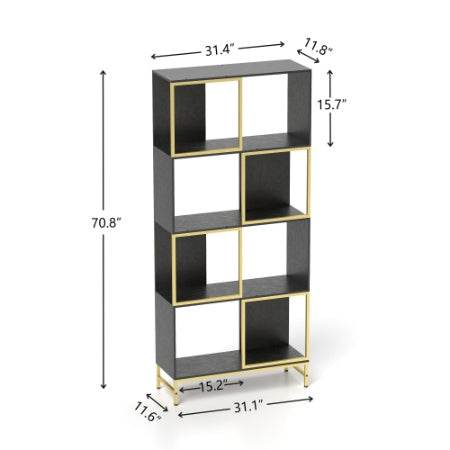 4-Tier Industrial Bookshelf - Mahovastore